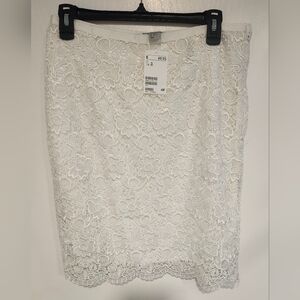 H&M Lace white size 10 skirt